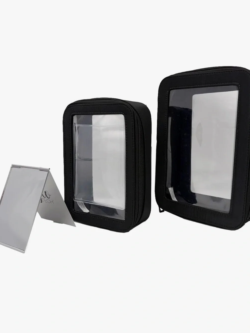 Clear Travel Makeup Bag in Black